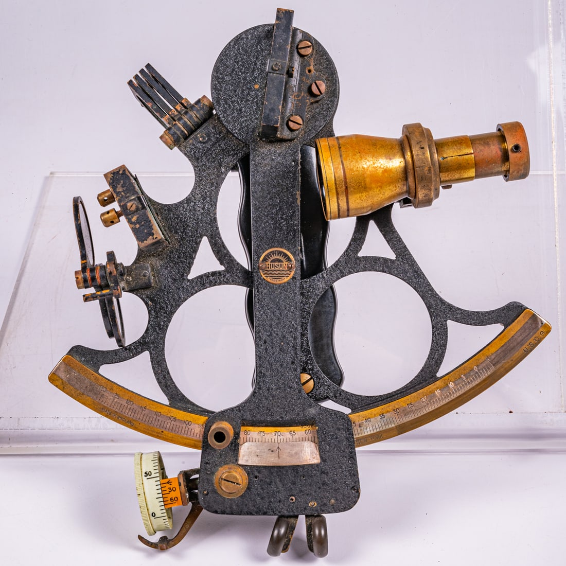 Henry Hughes & Son Ltd. London, Huson Brass Sextant (1 of 9)
