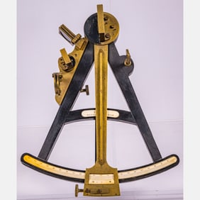 English Ebonized Wood and Bronze Octant, S.A. Cail