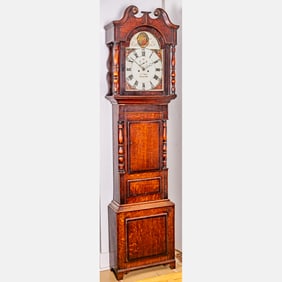 An English Mahogany Tall Case Clock