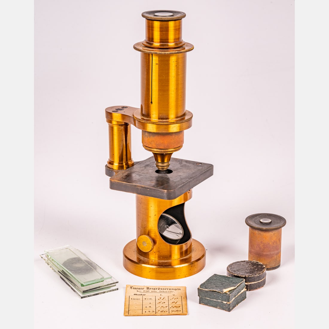 Lacquered Brass Monocular Drum Microscope (1 of 6)