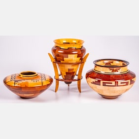 Three Ron Mulligan Exotic Wood Bowls