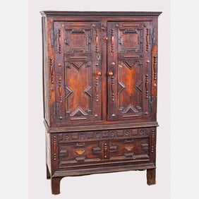 A Charles II Style Oak Cabinet