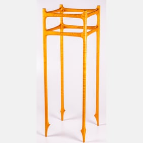 Hand Carved Birch Pedestal