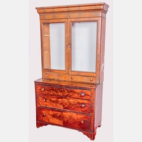 American Flame Mahogany Cabinet & Chest
