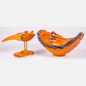 Clive Wignall Carved Wood Center Bowl