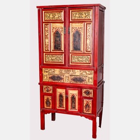 A Chinese Gilt Carved Cabinet