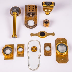 Assorted Brass and Glass Microscope Parts