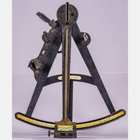 Ebonized Wood and Bronze Octant