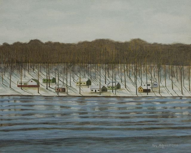 Roy Ahlgren (1927-2011) Shoreline, Acrylic on canva: Roy Ahlgren (1927-2011) Shoreline, Acrylic on canvas, Signed and dated 2006 lower right. Height: 16 Width: 20