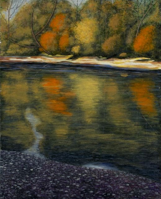 Roy Ahlgren (1927-2011) Creekside, Acrylic on canva: Roy Ahlgren (1927-2011) Creekside, Acrylic on canvas, Signed and dated 2007 lower right. Height: 30 Width: 24