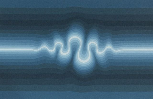 Roy Ahlgren (1927-2011) Oscillation, Silkscreen on: Roy Ahlgren (1927-2011) Oscillation, Silkscreen on paper, Signed lower right, Artist Proof # 11/20. Image size: h: 17.75 x w: 25.5 in. Sheet size: h: 22.25 x w: 29.75 in.