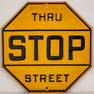 Stop Thru Street Sign