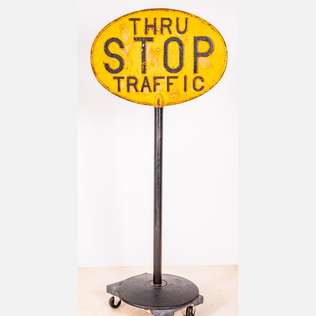 Stop Thru Traffic Cast Iron Sign With Base (1 of 5)
