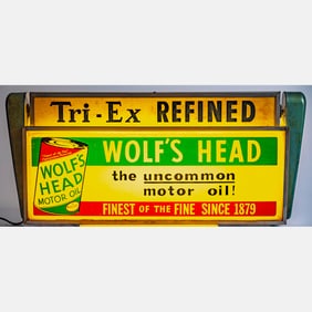 Wolf’s Head Motor Oil Lighted Motion Sign