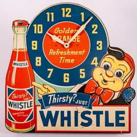 Whistle Orange Soda Cut-Out Clock