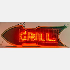 Arrow Shaped Neon Grill Lighted Sign,