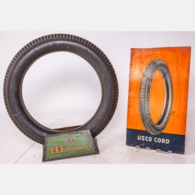Lee Of Conshohocken Tire Display, US CORD Tire And Advertisement