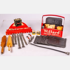 Collection Of Petroliana Themed Articles Relating To Willard Battery