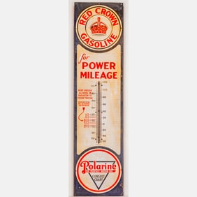 Red Crown Gasoline Thermometer Sign