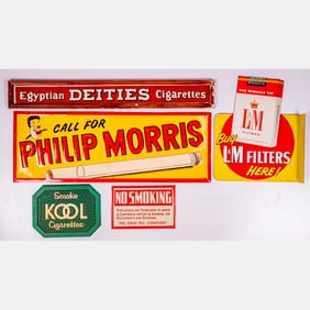 Five Tobacco Advertising Signs,