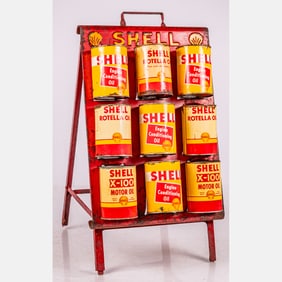 Display Stand For Shell Oil Cans