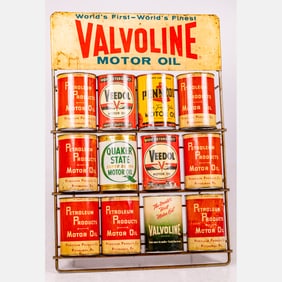 Valvoline Wire Display Stand With Oil Cans