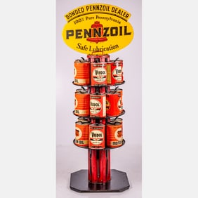 Pennzoil Metal Oil Can Display Rack