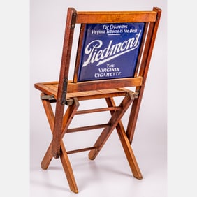 Piedmont Porcelain Sign Folding Chair