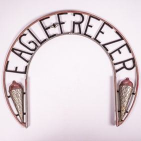 Eagle Freezer Metal Ice Cream Sign