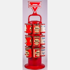 Conoco Oil Can Display Stand
