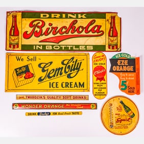 A Collection Of Food And Beverage Signs