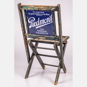 Piedmont Porcelain Sign Folding Chair