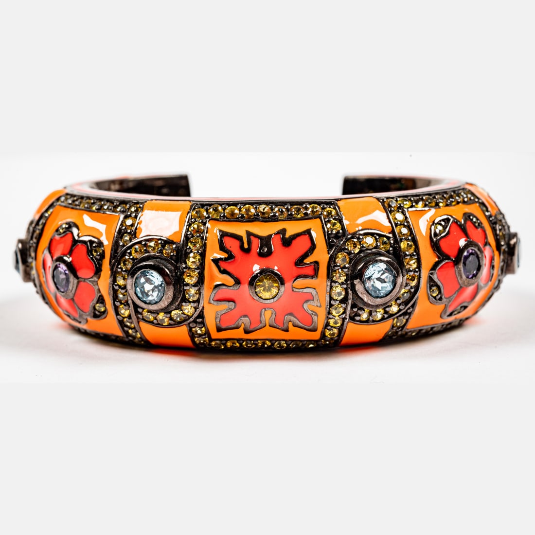 MCL by Matthew Campbell Laurenza Sterling Silver And Enamel Cuff Bracelet (1 of 4)