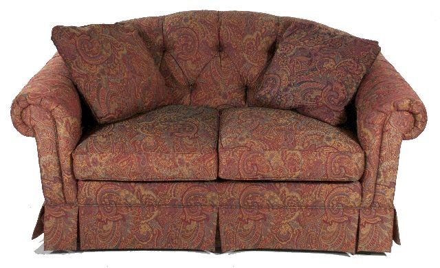 A Contemporary Paysage Paisley Upholstered Settee,: A Contemporary Paysage Paisley Upholstered Settee, 20th Century.