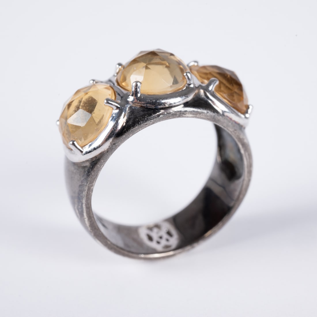 14k White Gold, Citrine & Sterling Ring (1 of 5)