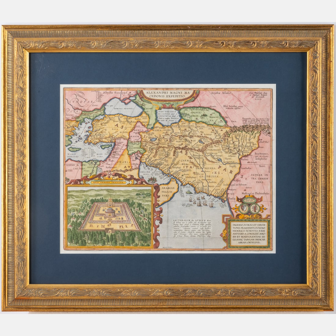 The Empire of Alexander the Great, after Abraham Ortelius (Dutch, 1527-1598): Hand Colored Engraved Map of The Empire of Alexander the Great, after Abraham Ortelius (Dutch, 1527-1598), 20th Century. Image size: H:14 1/4 x W:18 1/4 H: 25 W: 29 in. We are offering in-house shippi