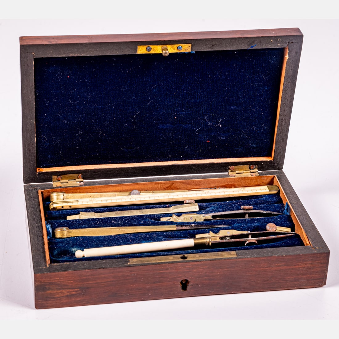 English Rosewood and Brass Drafting Set (1 of 7)