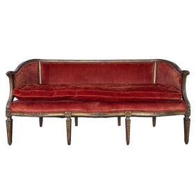 A Velvet Upholstered Canapé