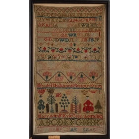 An American Pictorial Needlework Sampler