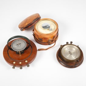 A Philip Harris & Co. Birmingham Tangent Galvanometer Together with a Surveying Altimeter, Model