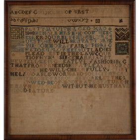 Antique 19th Century Needlepoint Sampler