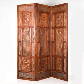 A Teakwood Floor Screen