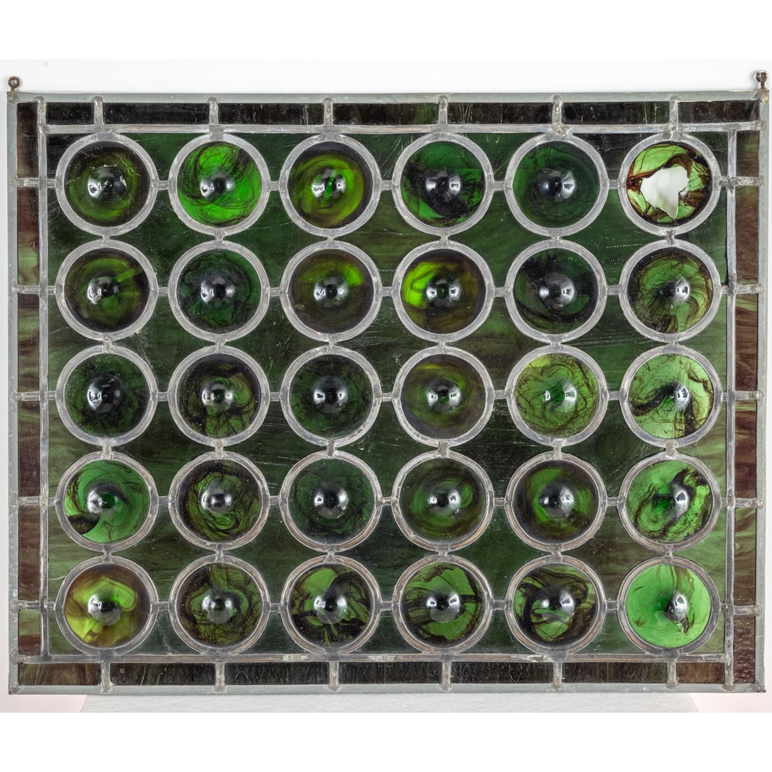 A Crown Glass (Bullseye) Leaded Window Panel (1 of 9)