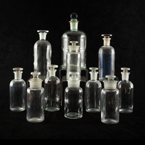Glass and Radium Glass Apothecary Bottles
