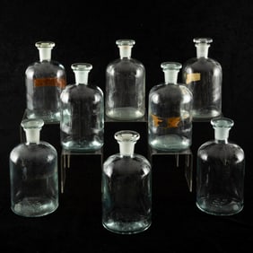 Glass and Radium Glass Apothecary Bottles