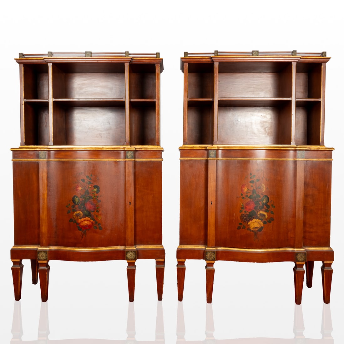Pair of English Hand Painted Diminutive Mahogany Side Cabinets (1 of 5)