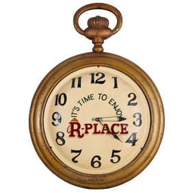 Cast Metal R-Place Clock Sign