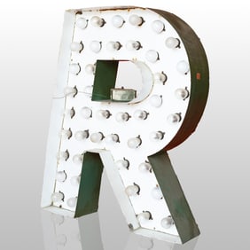 Vintage Marquee Letter R Sign