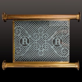 R-Place Frosted Glass and Brass Window