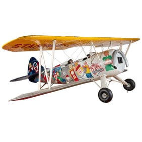 R-Place Restaurant Hand-Painted Biplane Model